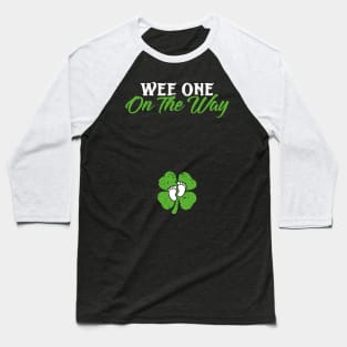 Wee One On The Way St Patricks Day Pregnancy Announcement Baseball T-Shirt